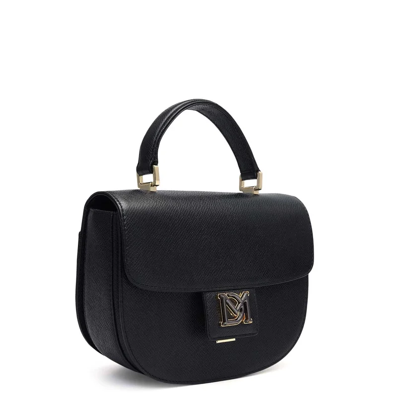 Da Milano Black Small Franzy Leather Satchel - Black for Women | Best Price UAE